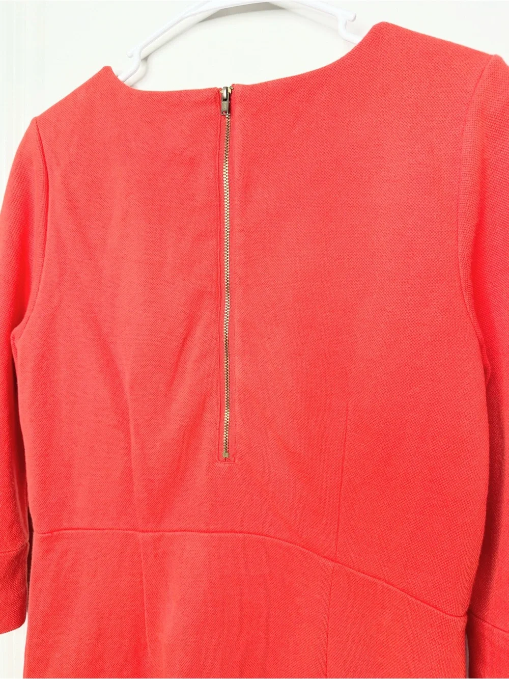 Banana Republic Size 6 Coral Orange Sheath Dress 3/4 Sleeve Career Work Ponte